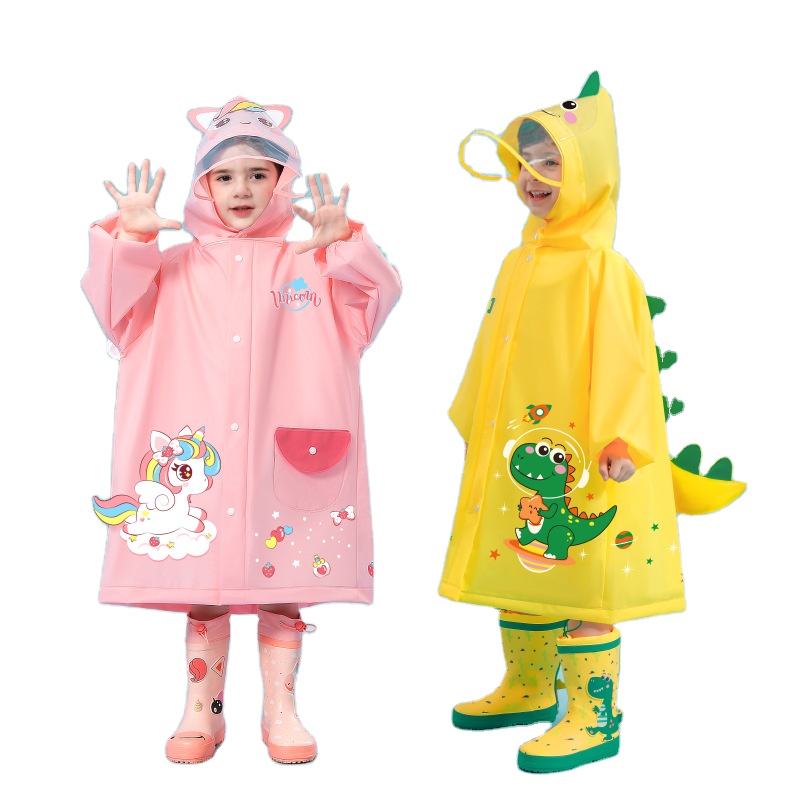 Blue astronaut Kids Waterproof Raincoat with Expandable Backpack Slot Hooded Rain Jacket for Boys & Girls School & Outdoor(size:XL) โ image 5