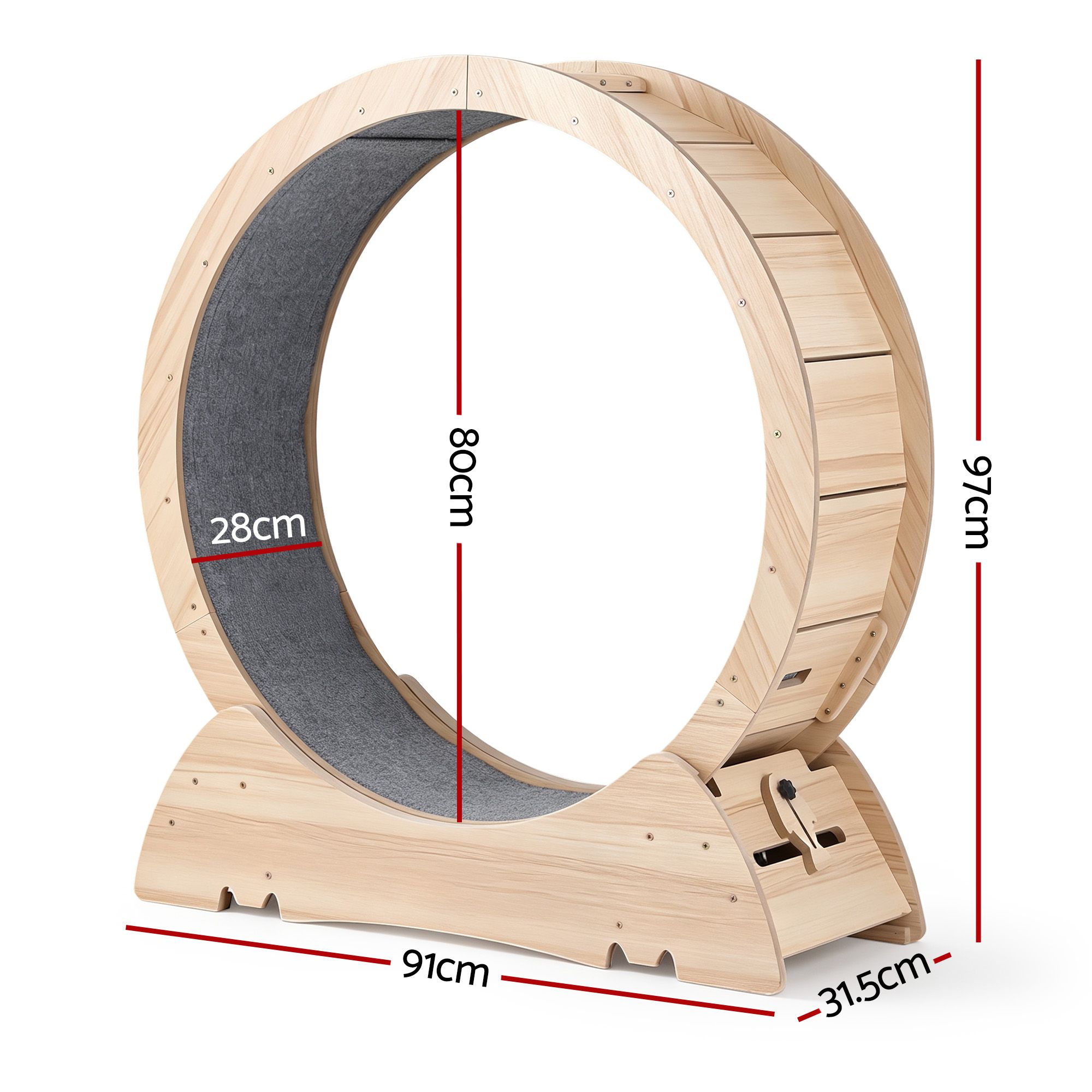 i.Pet Wooden Cat Exercise Wheel 91cm Indoor Cat Treadmill Large — image 2