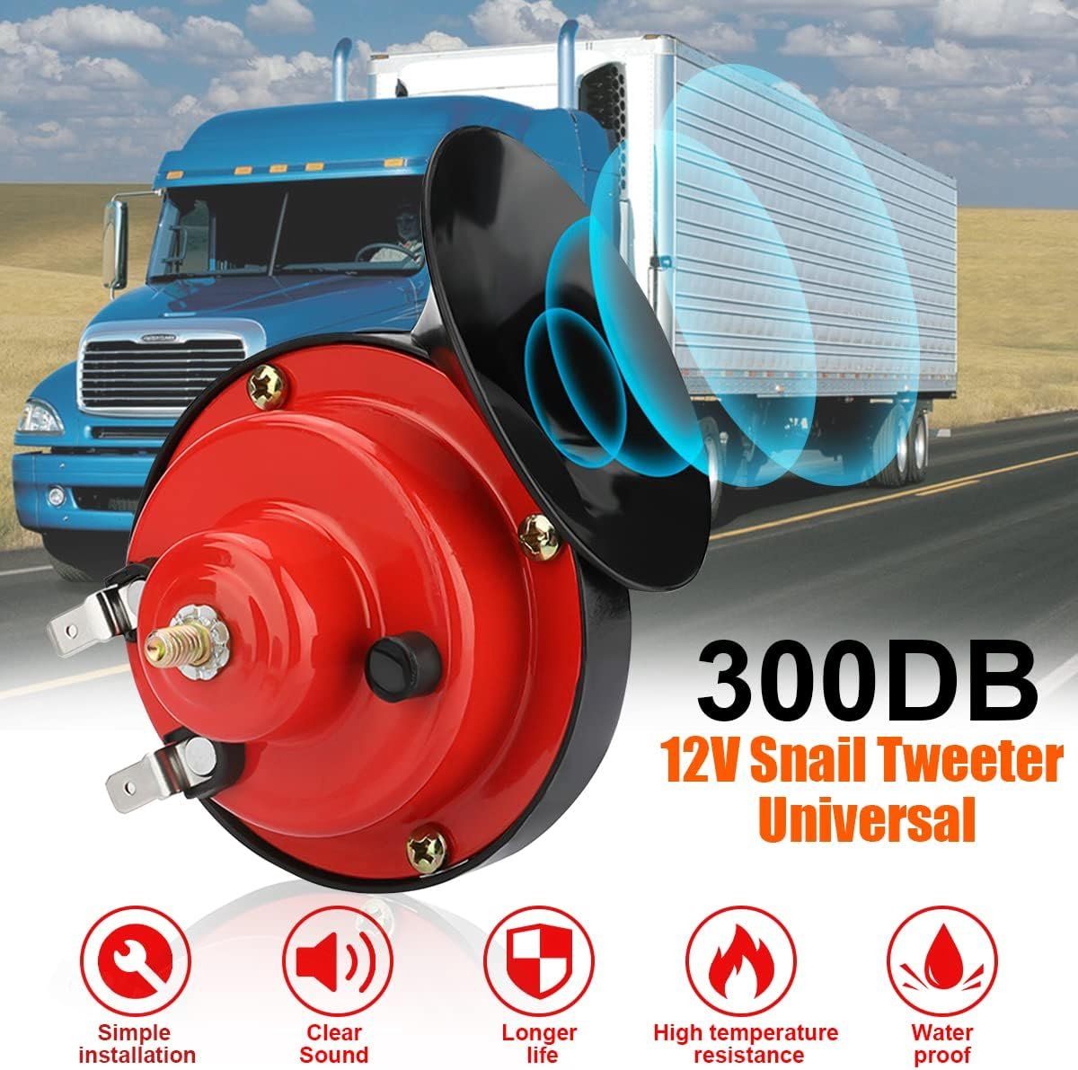 Piece 12, Volt Air Horn, 300DB Super Loud Car Air Horn, Waterproof Air Horn Replacement Kit, Motorcycles, Trucks, Red — image 4