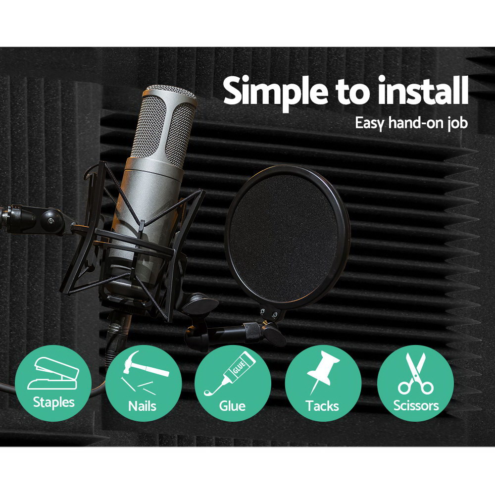 Alpha Acoustic Foam 60pcs 30x30x5cm Sound Absorption Proofing Panel Studio Wedge โ image 6