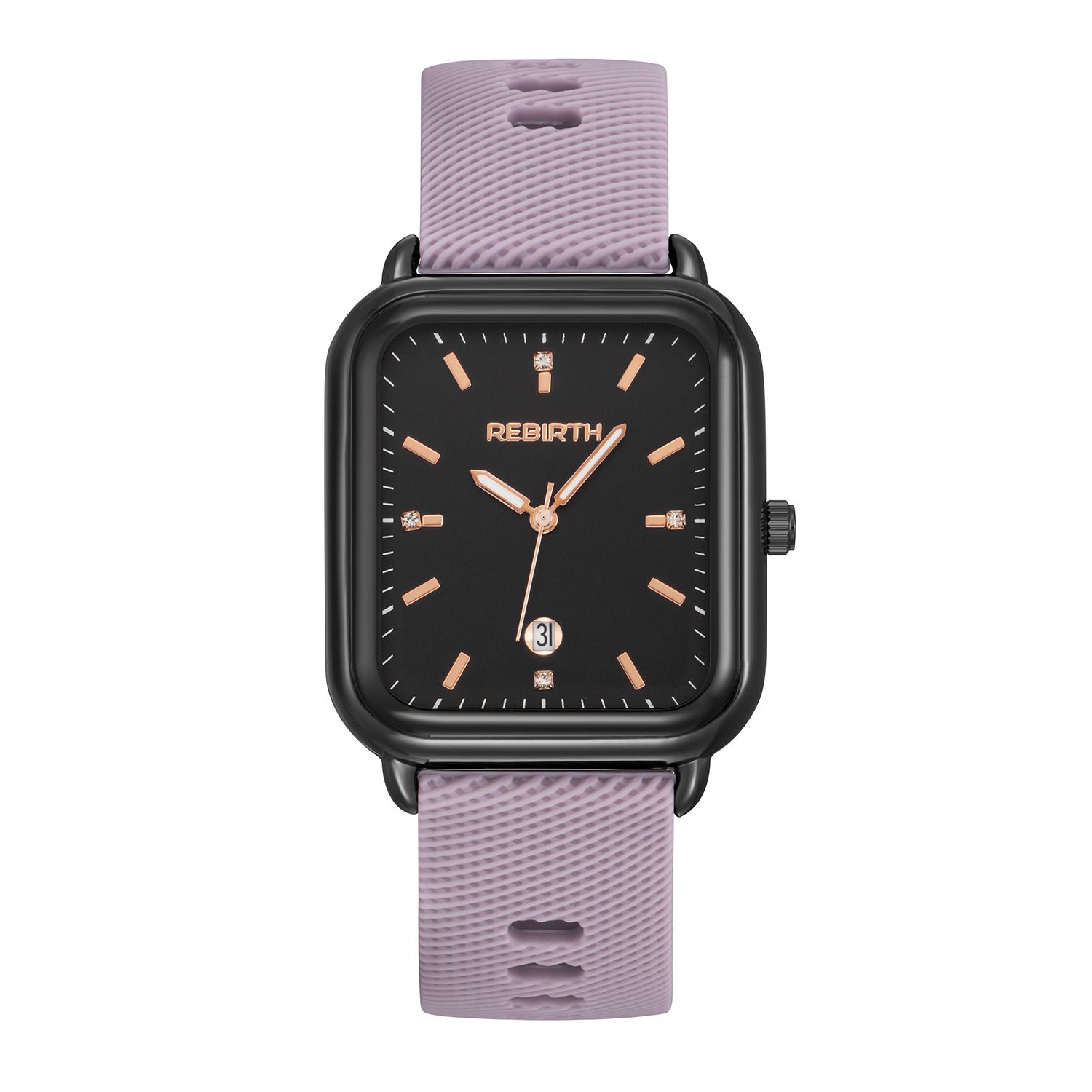 Elegant Retro Preppy Style Women's Quartz Watch - Square Black Dial with Pink Silicone Strap, Zinc Alloy Case, Non-Rechargeable Battery/PINK โ image 5