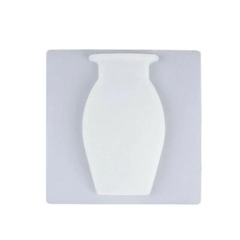 1PC Stick-On Silicone Vase Wall Sticker Reusable Window Flower Decal Pot Decor - White