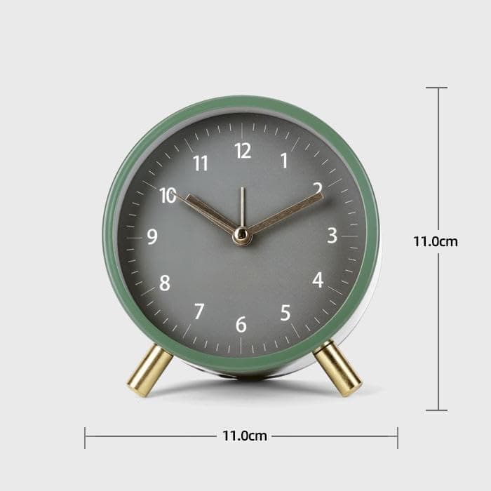 Silent Alarm Clock with Night Light and Backlight, Small Metal Clock for Bedroom Office Living Room, Black — image 6