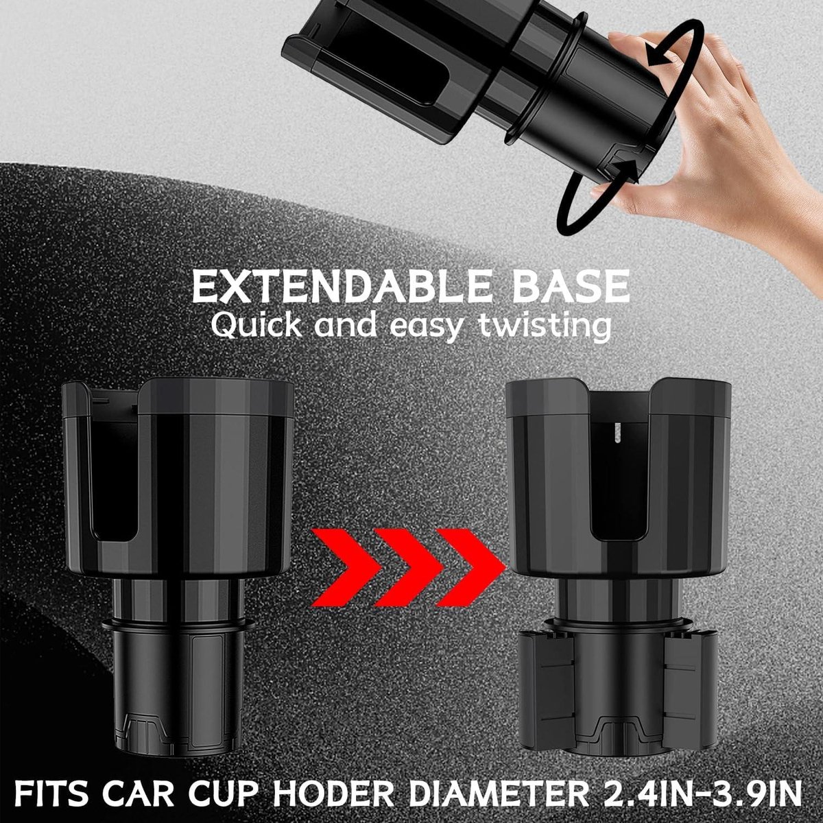 Car Cup Holder - Adjustable Cup Holder - Universal - Coffee Holder - Drink Holder - Soft Drink Holder - Large Drink Bottle Holder - Can Holder - Cupholder — image 5