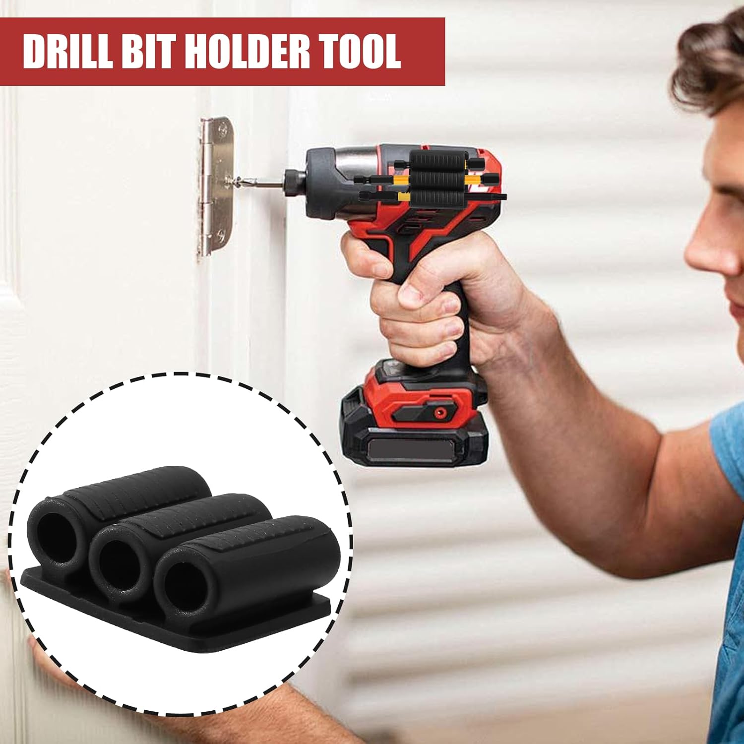 Biaungdo Drill Bit Holder, 3 Pack Adhesive Drill Bit Sleeve Organizer, High Strength Bit Holder for Impact Drivers and Drill, Hold 6 Driver Bits on the Side of โ image 6