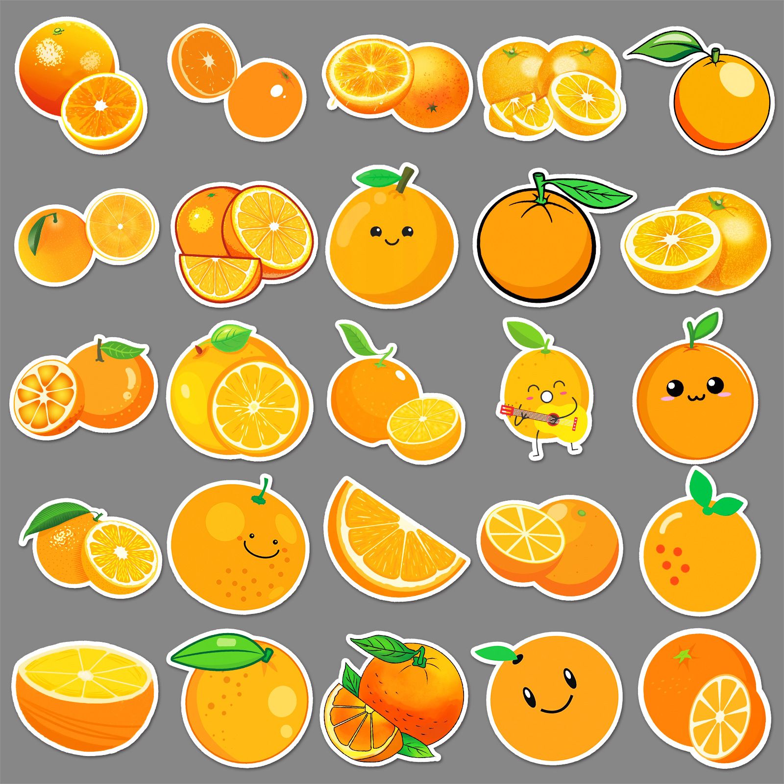 Orange Stickers |50Pcs Orange Waterproof Vinyl Decals for Water Bottles Laptop Luggage Cup Computer Mobile Phone Skateboard Guitar — image 3