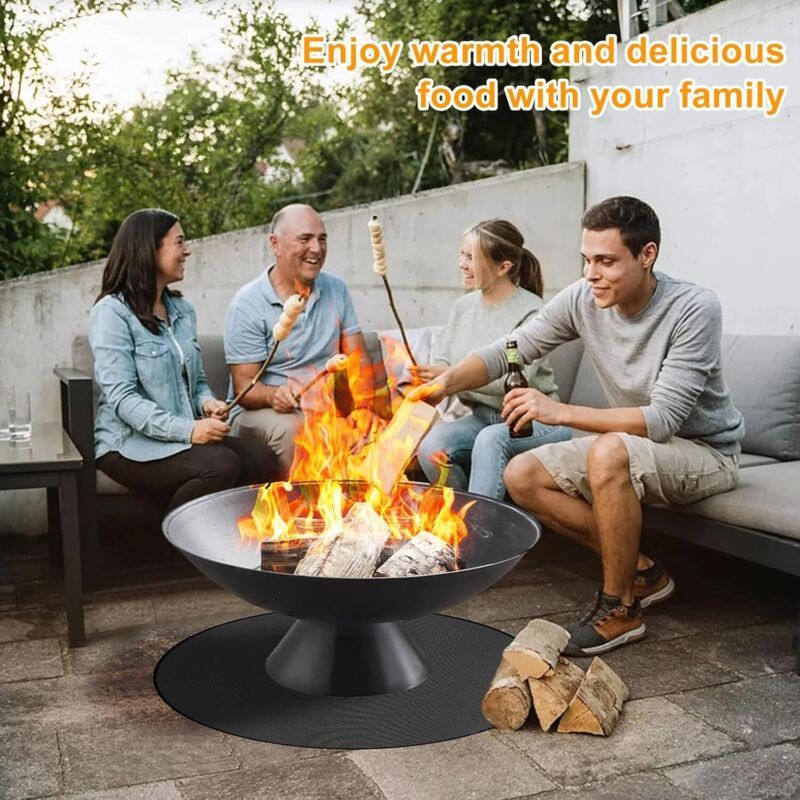 Round Barbecue Mat Floors, 120 and Cm Barbecue Mat Fireproof Floor Mat as Well as for Camping., 48in — image 2