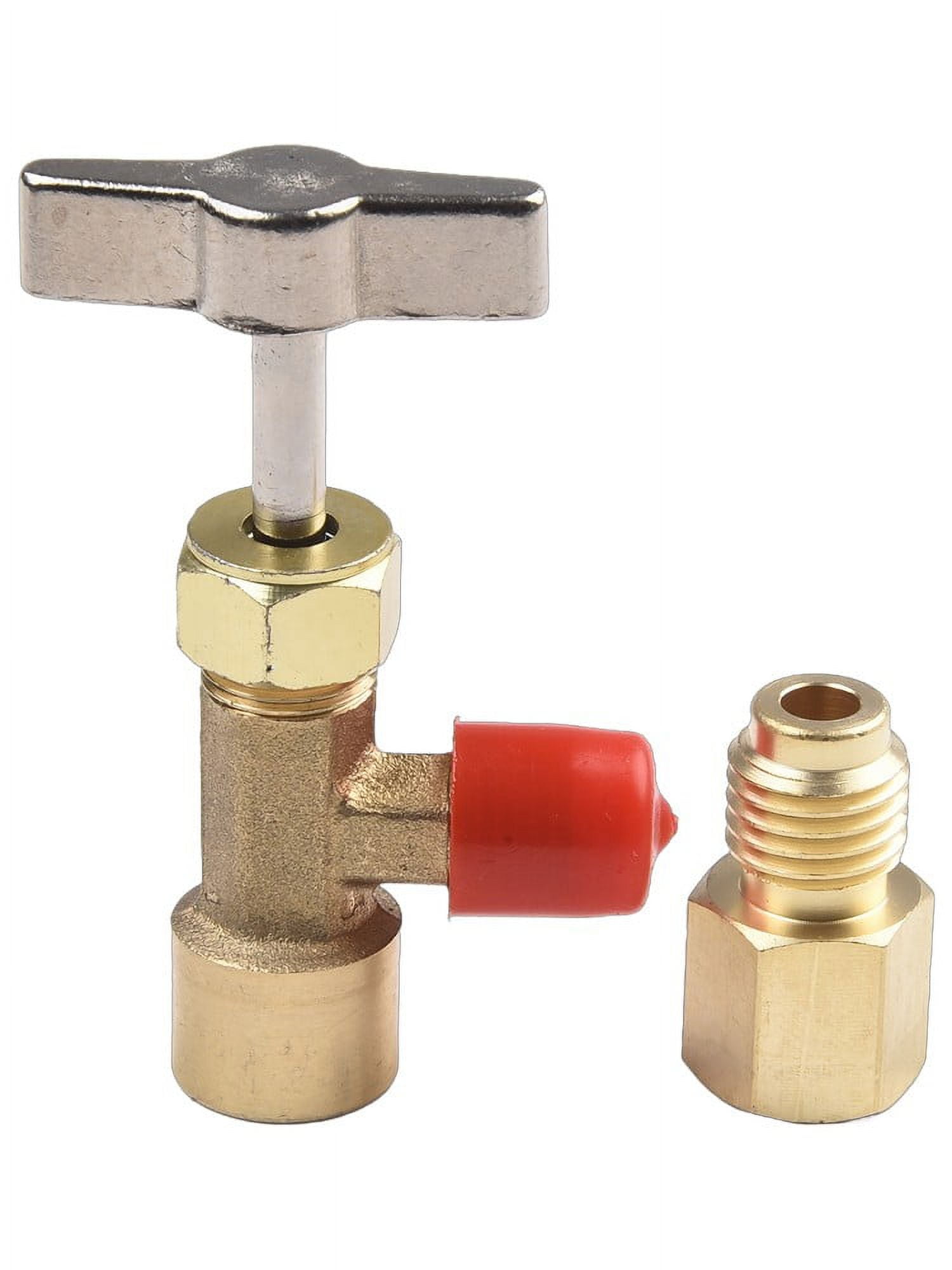 R134A A/C Can Tap With Tank Adapter For 1/4" And 1/2" Ac Charging Hoses 1/2/'/' Acme Female 1/4/'/' Sae Male For Direct Connection As Shown — image 3