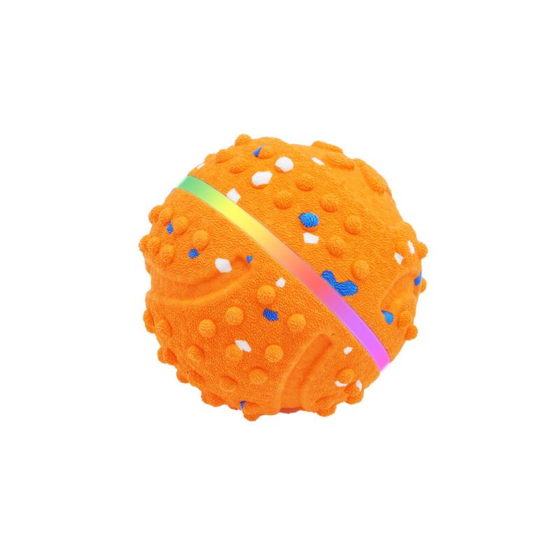 LED Colorful Vibrating Bouncing Ball Pet Toy-orange