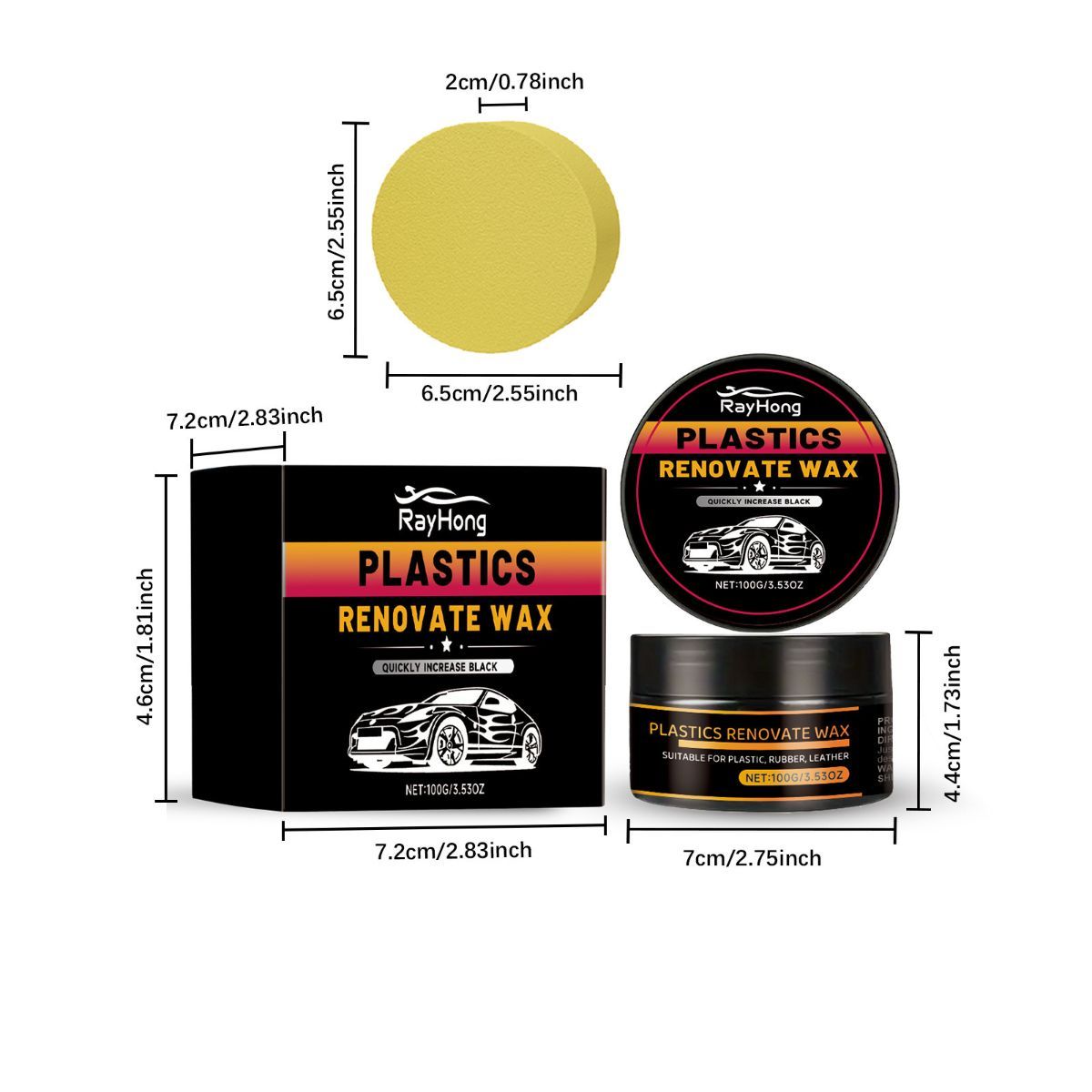 Car Plastic Renovate Wax Australian Car Care Plastic Restoration Wax Car Trim - White - Size 100g-2pcs — image 6