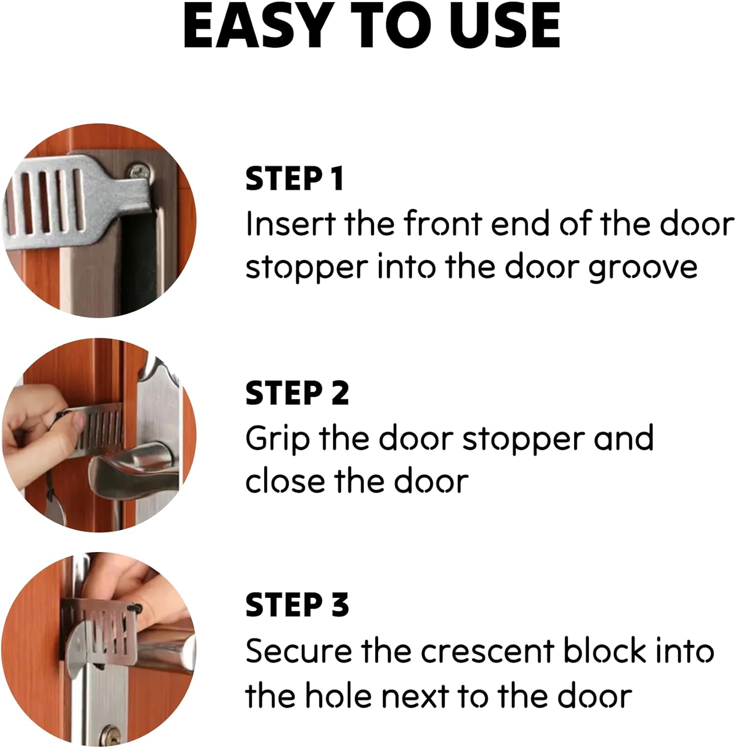 Doorstop - Portable door lock - Travel doorstop - Universal quick-install lock - Emergency lock - Child-safe doorstop - Anti-jam system - Theft security — image 4