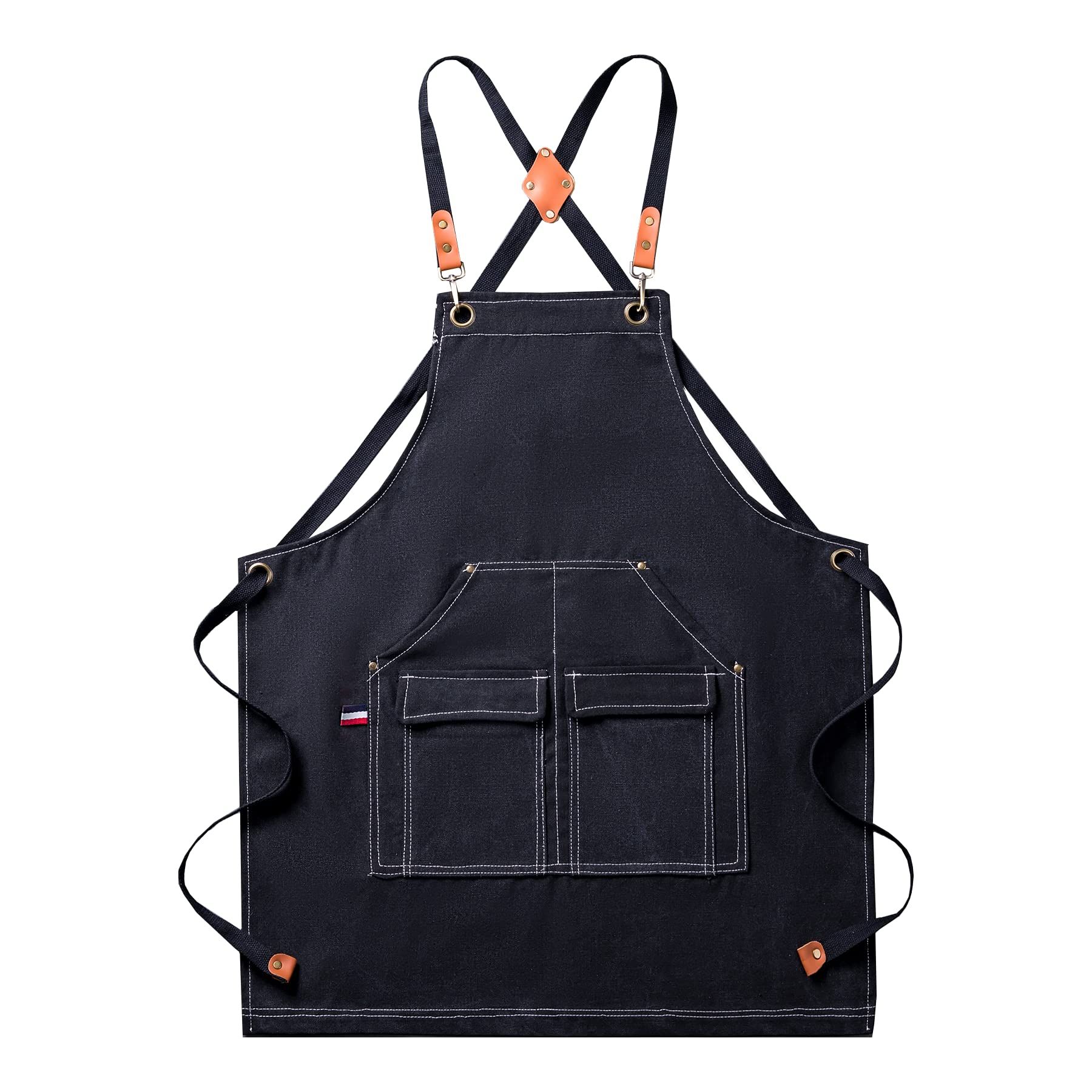 Thickened 4 Pocket Canvas Tool Apron, Adjustable Industrial Style Apron, Hairdressing, BBQ, Cooking Apron, Unisex — image 2