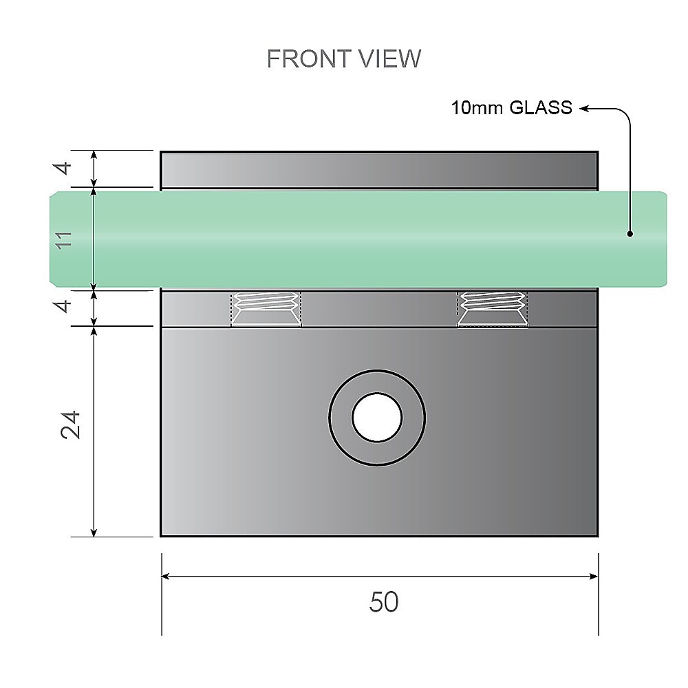 120cm Frameless Wall-to-Wall Shower Screen with Chrome F-Brackets, Brass Hinges & Square Double Pull Handle โ image 6
