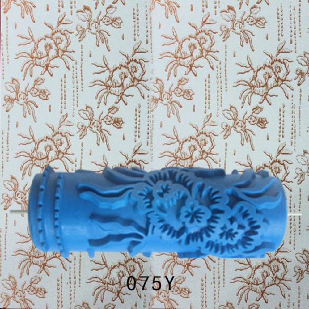 5 pcs 5'' Rubber Embossed Flower Pattern DIY Paint Roller Sleeve Decorative Texture Roller for Wall Painting Machine — image 4