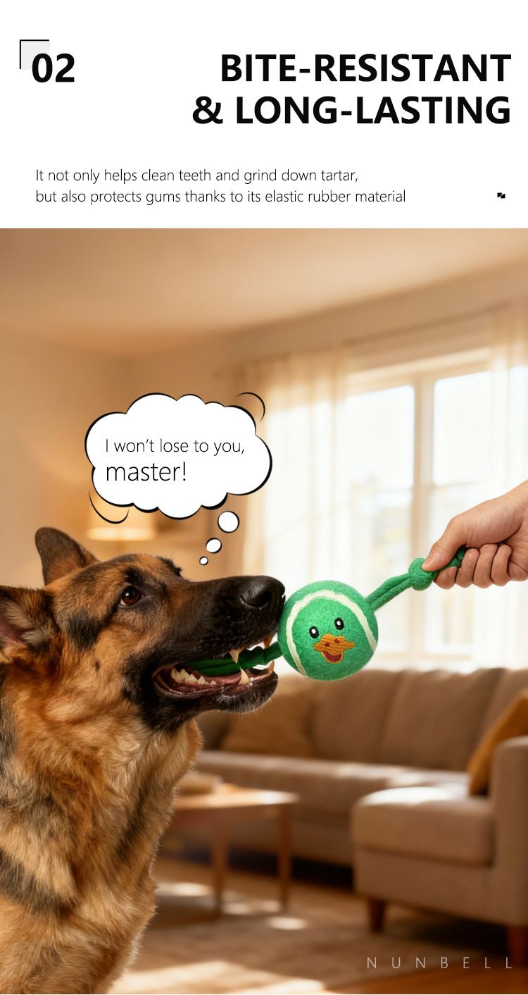 3-Piece Set High Elastic Pet Tennis Toy - Chew-Resistant Dog Ball with Plush Animal Designs for Interactive Play, Teeth Grinding & Dental Cleaning, Synthetic — image 5