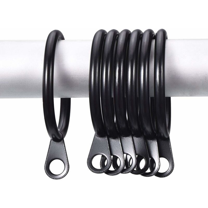 Metal Curtain Rings, Curtain And ROd Hanging Rings, 30Mm Inner Diameter Drapery Sliding Eyelet Rings (Black, 40 Pack) — image 3