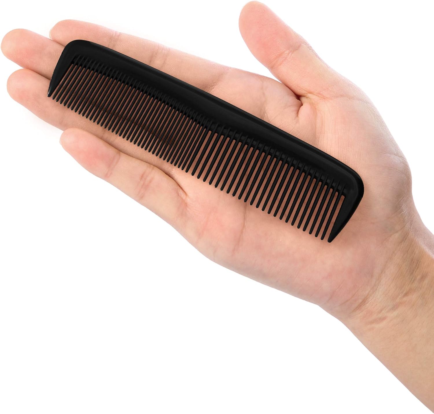 12-piece hair brush set - fine plastic hair brush in pocket size - unisex - fine comb (black) โ image 4