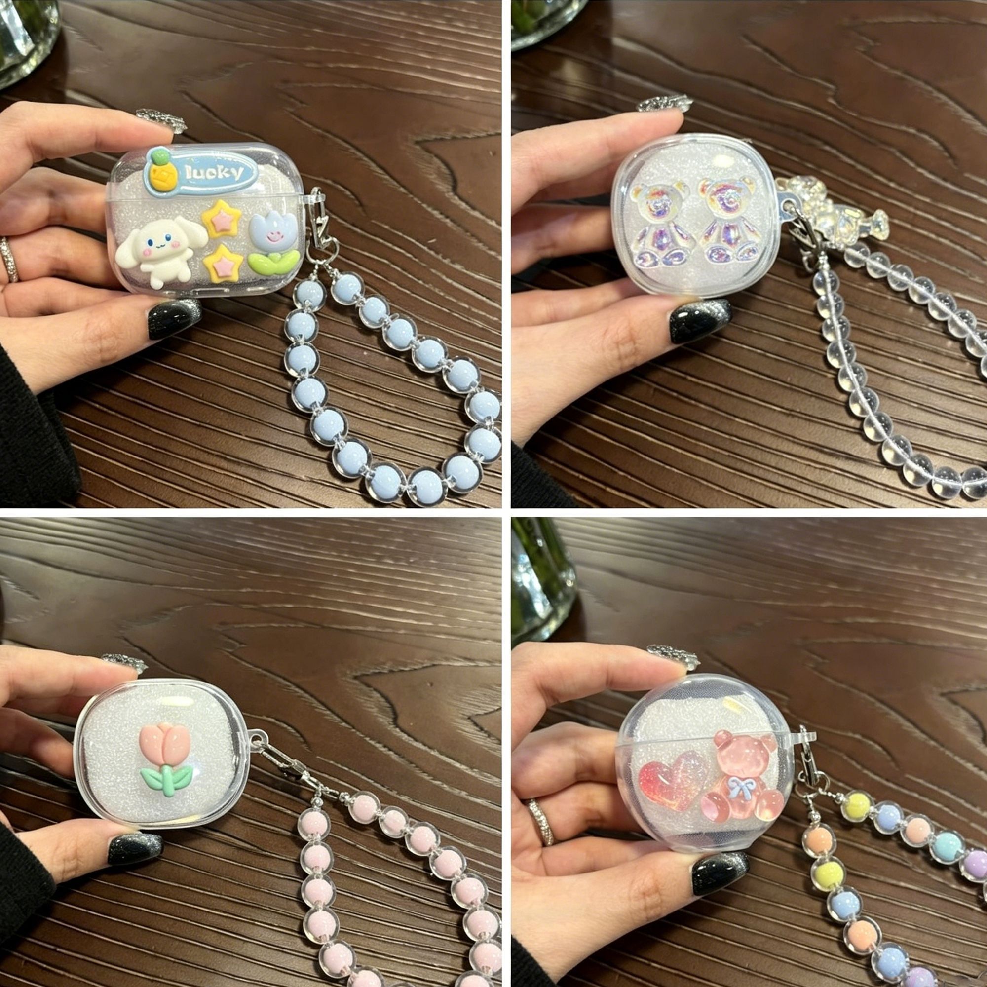 Rabbit Clear Case + Pink Heart Keychain — image 2
