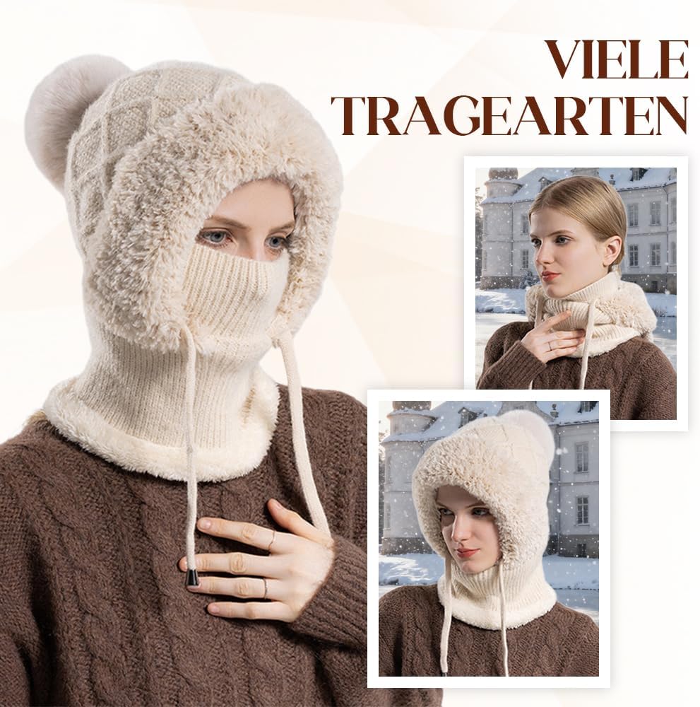 2026 New 3 in 1 Beanie Hat for Women, Upgrade Winter Balaclava Fall Winter Warm Knitted Hat Knitted Ski Scarf Mask — image 5