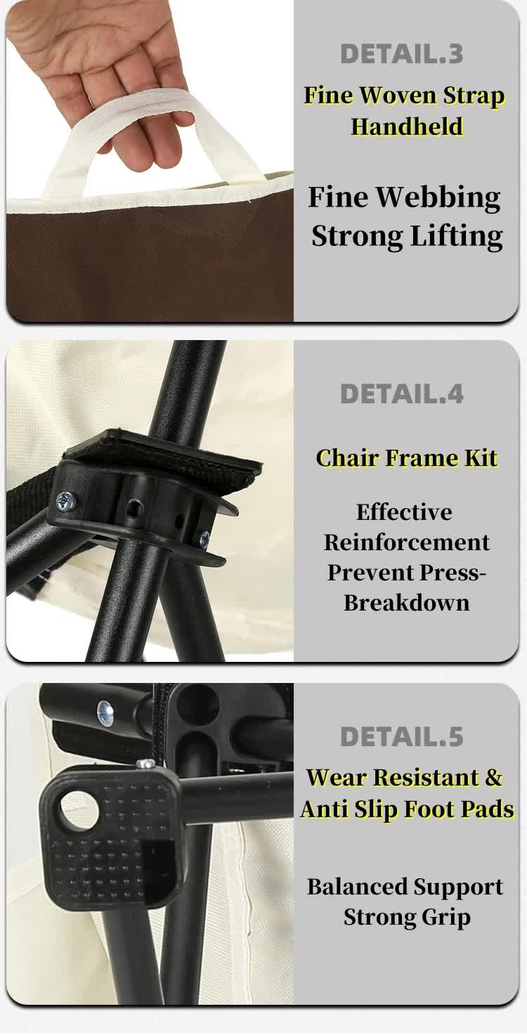 Black Outdoor Folding Camping Chair - Portable Lounge Chair, Lightweight Beach Chair, Fishing Stool, and Picnic Seat, Perfect for Outdoor Adventures — image 2