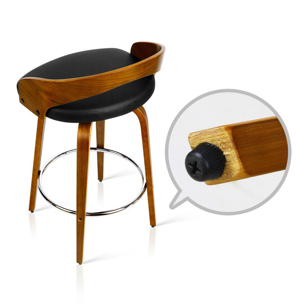 Artiss 2x Bar Stools Swivel Seat Curving Backrest โ image 5