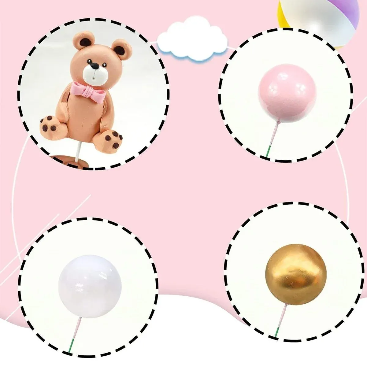 13pcs Teddy Bear Cake Decoration Set Party Birthday Teddy Bear Cake Topper โ image 6