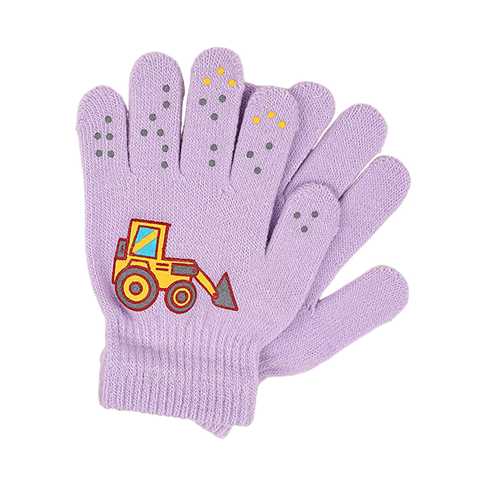 Kids Waterproof Winter Snow Gloves, Thick Stretchy Warm Gloves for Boys and Girls for Outdoor Play in Cold Weather, Purple, 5-12 Years โ image 4