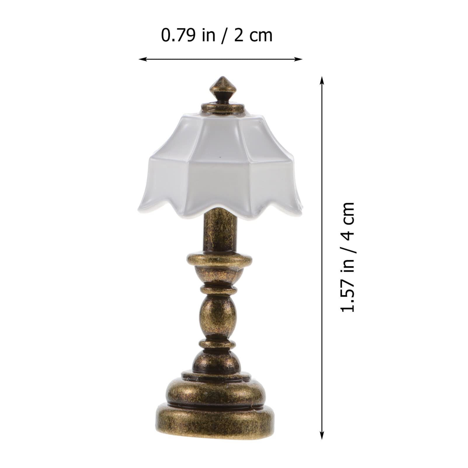 Miniature Lamp Dollhouse 2 Pcs Dollhouse Lamp 1 12 Scale, Dollhouse Mini Desk Lamp, Dollhouse Bedside Table LED Lamp Model โ image 2