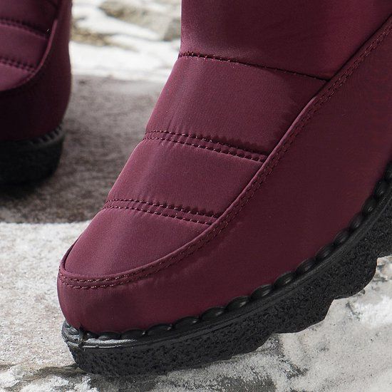 Women's Waterproof Snow Boots, Warm Fleece-Lined Winter Boots with Non-Slip Outdoor Sole for Cold Weather Walking, Size 40, Claret โ image 2
