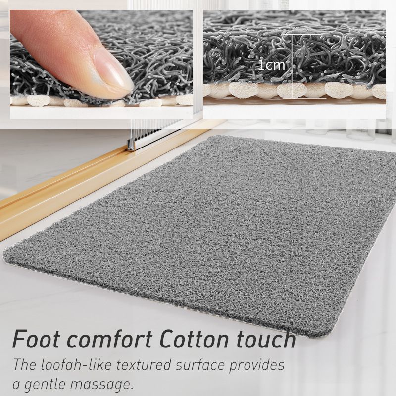 Quick-Dry Non-Slip Bathroom Mat 40 x 60 cm, Soft Loofah-Style Shower Rug, Gray — image 4