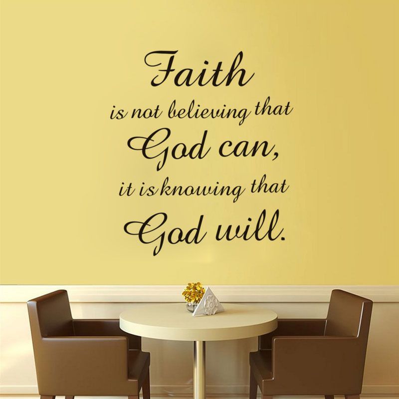Black PVC Wall Sticker Faith God Quote Vinyl Art Decal Home Study Room Decoration Removable — image 6