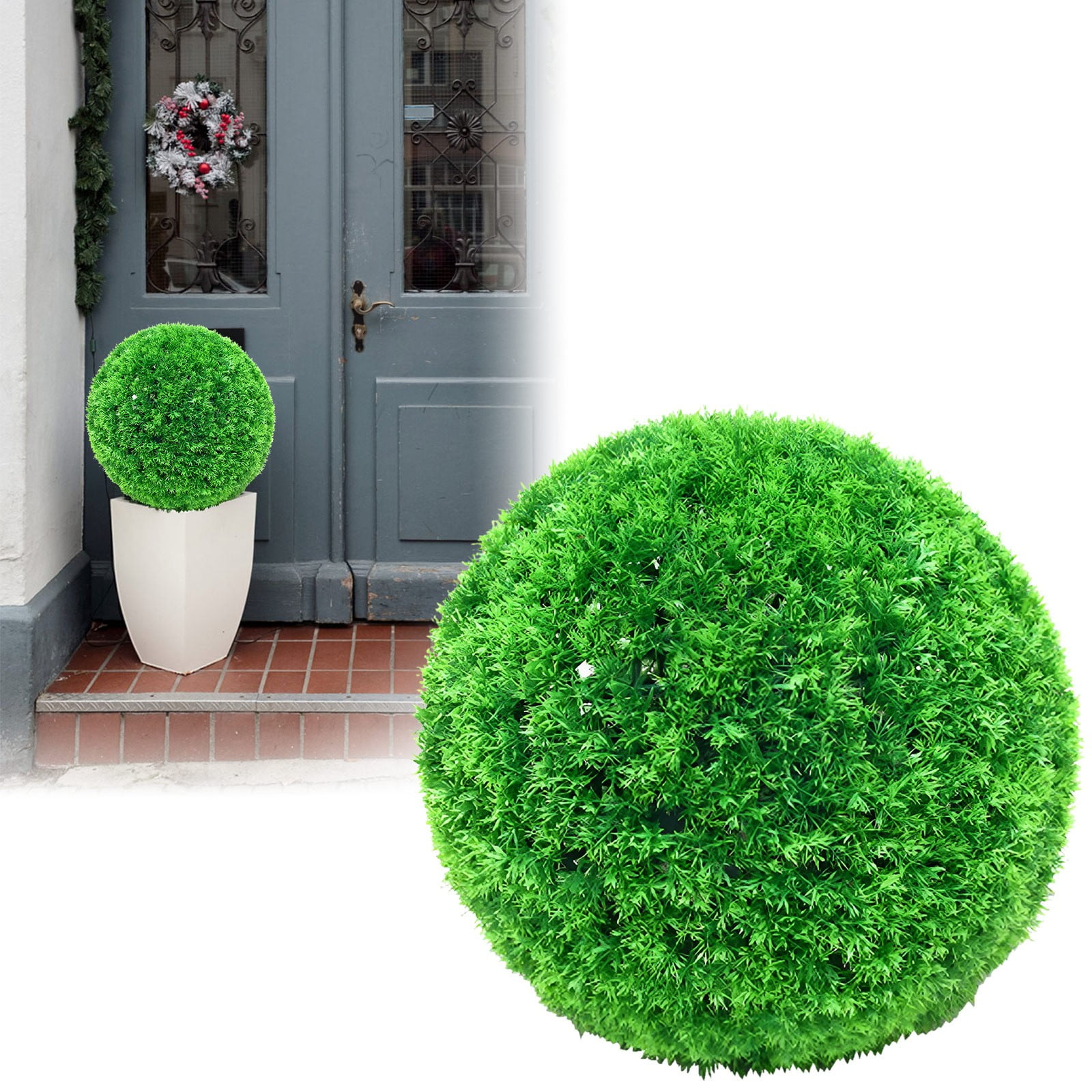 Simulation Artificial Plant Topiary Faux Decorative for Garden Backyard Balcony and Home Décor, Pine Needle Grass Ball*1 W (Outer Diameter 13cm) Simulation — image 2
