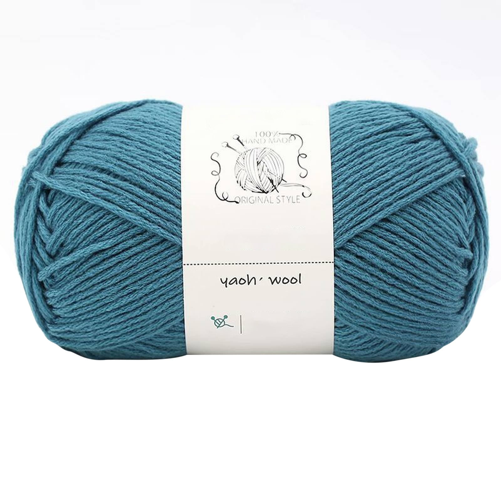 1 Pack 100 g Cotton Crochet Yarn, Soft Hand Knitting Yarn for Sweaters, Scarves, Cushions and DIY Crafts, dark green