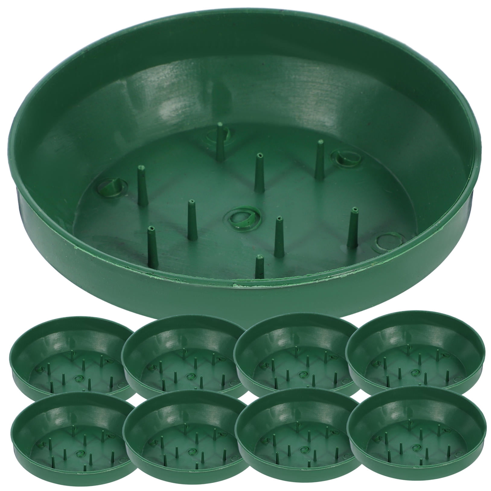 Green Plastic Flower Arrangement Plates 5.7 × 1.6 Inches Floral Craft Supplies for Decorations — image 4