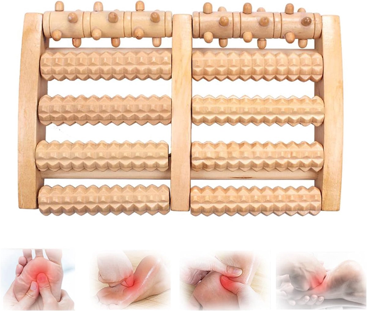 Foot Massager - Wooden Foot Massager - Foot Massager Roller - Pain and Plantar Fasciitis, Massage Tools for Women and Men