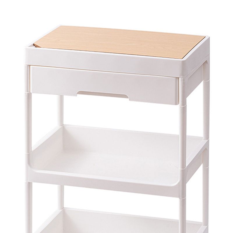 Rolling Cart Large Capacity Eco Friendly PP MDF Sturdy Construction Space Saving Utility Cart For Beauty Salon Dormitory 3 Tier, with Cover and Wheel โ image 3