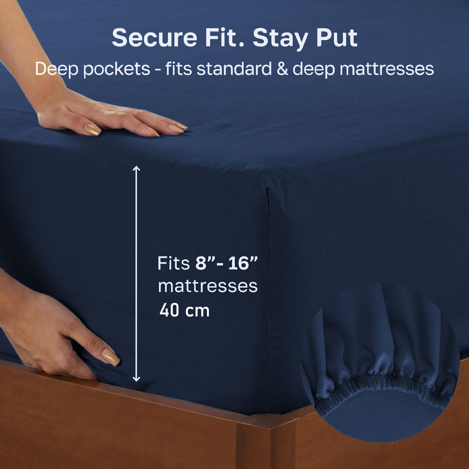 Hotel Quality Fitted sheets - 2 Piece Fitted sheets -Breathable Bedding - Wrinkle, Fade, Stain Resistant- 26inch/40cm Deep Pocket Fitted Bed Sheet-Wrinkle and — image 2