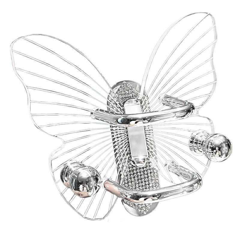 Transparent Butterfly Rhinestone Comb Holder, Wall-Mounted Brush Organizer for Bathroom Vanity, Jewelry Display, Hair Accessory Storage (With drill) — image 5