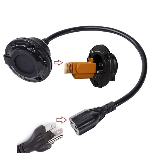 15 Amp 125V RV Shore Power Inlet Plug, Waterproof AC Port Socket for Outdoor RV Electrical Connection — image 2