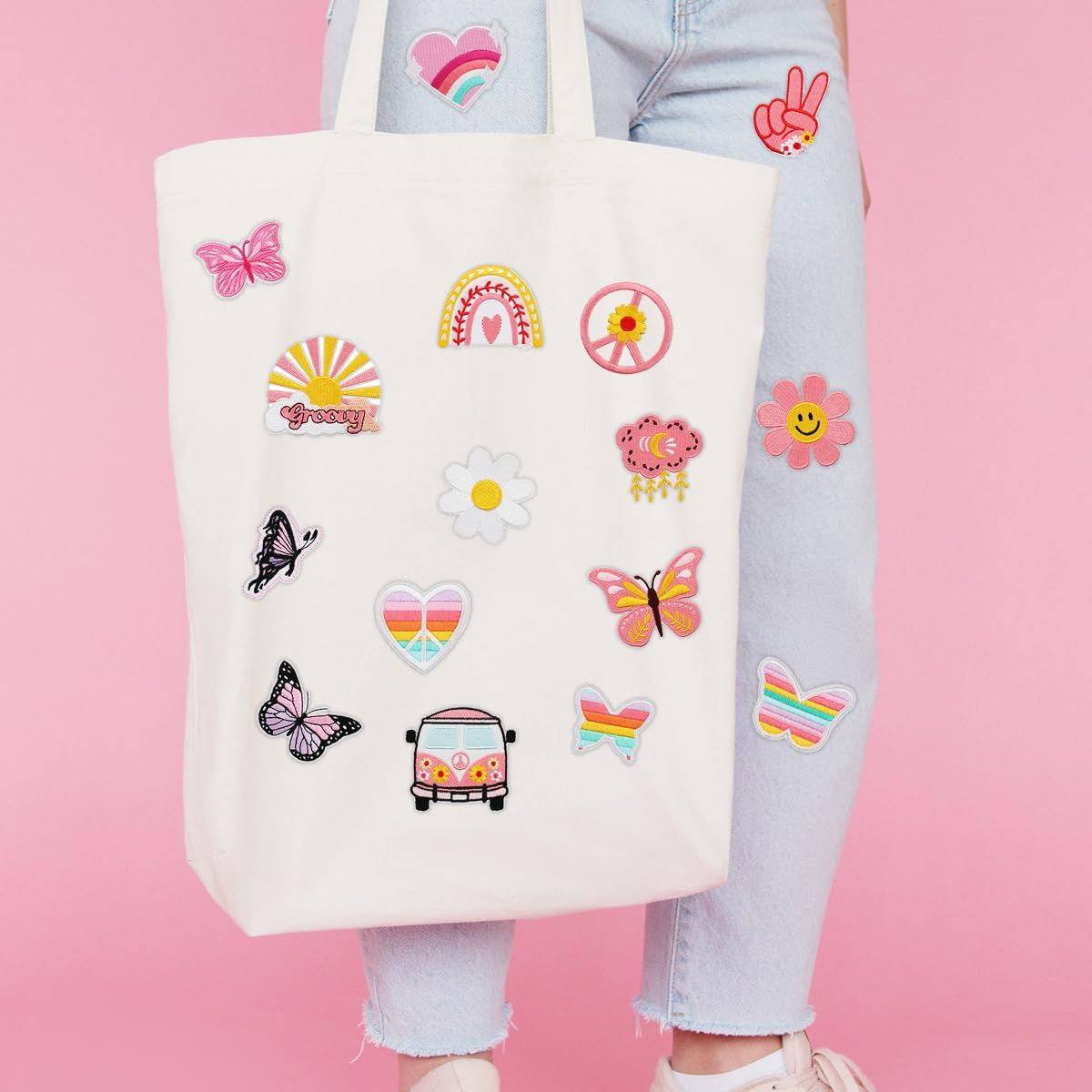 16 Pieces Bright Colors Cute Patches, Sew On or Iron On Patches Applique for Clothing Jeans Jackets Pants Dress Shoes Hats — image 4