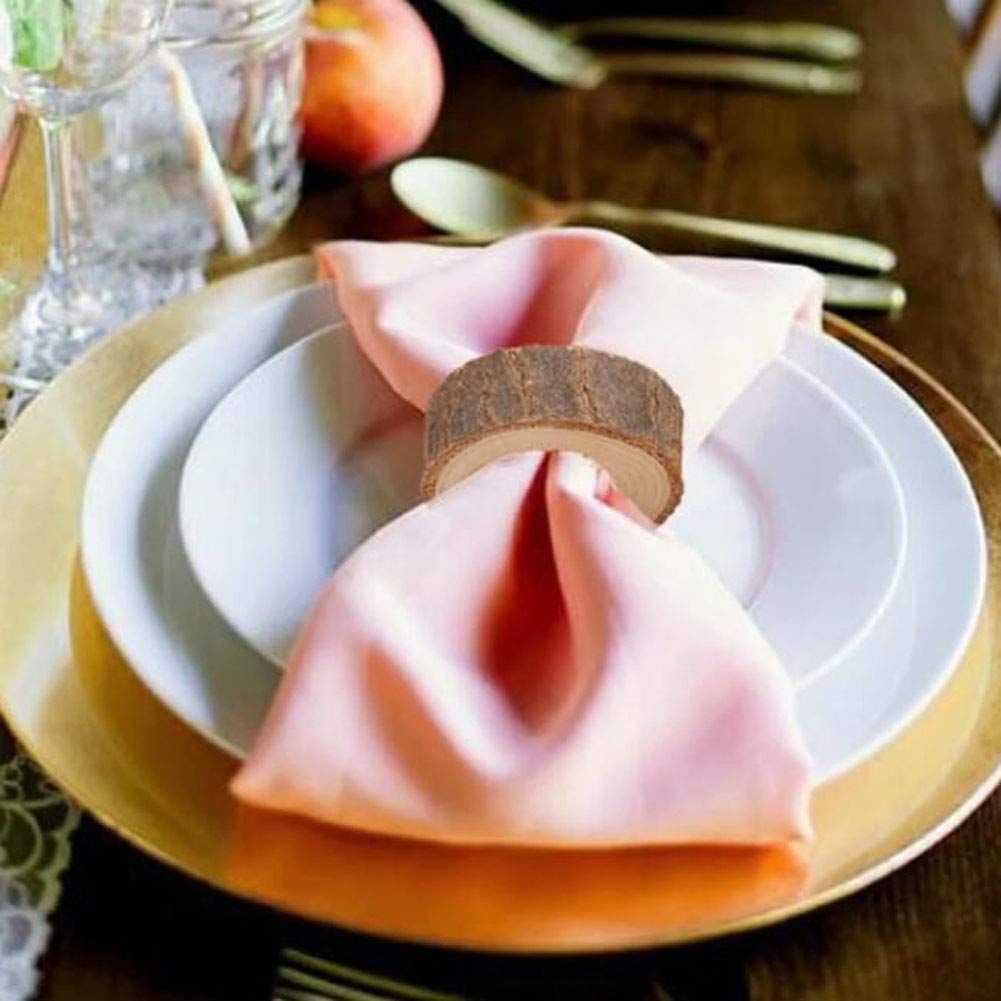 Wooden Napkin Rings Buckle - 10 Pcs Rustic Buckle Holder Decoration Adornment for DIY Wedding Birthday Party Banquet Dinner — image 3
