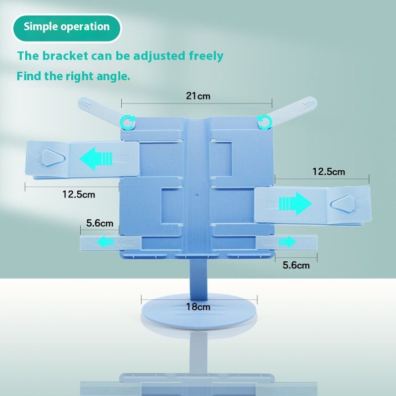 Adjustable Book Stand for Reading Foldable Book Holder Adjust Height Table Desk Book Reading Stand Holder (Blue) — image 2
