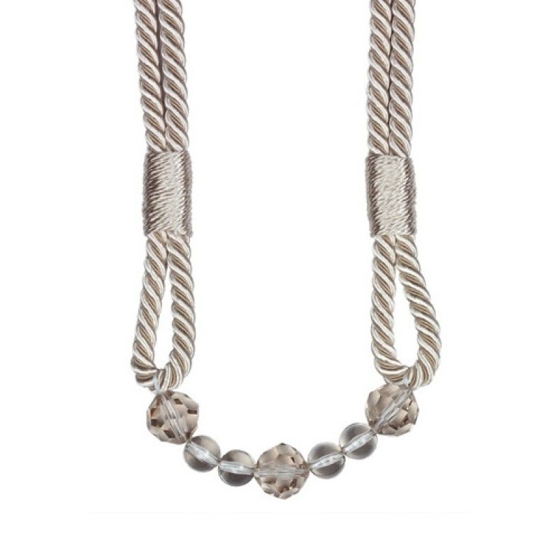 Oyster Beaded Rope Curtain Tieback โ image 2