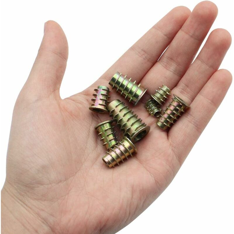 230 pcs Zinc Alloy Hex Threaded Insert Nuts External Thread M4 M5 M6 M8 For Wood Furniture Nut — image 4