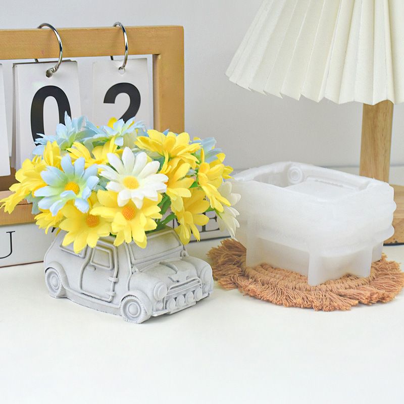 3D Bus Flower Pot Silicone Mold Container Bowl Resin Mold Retro Car Shape Candle Vessel Concrete Cement Mold Epoxy Resin — image 4