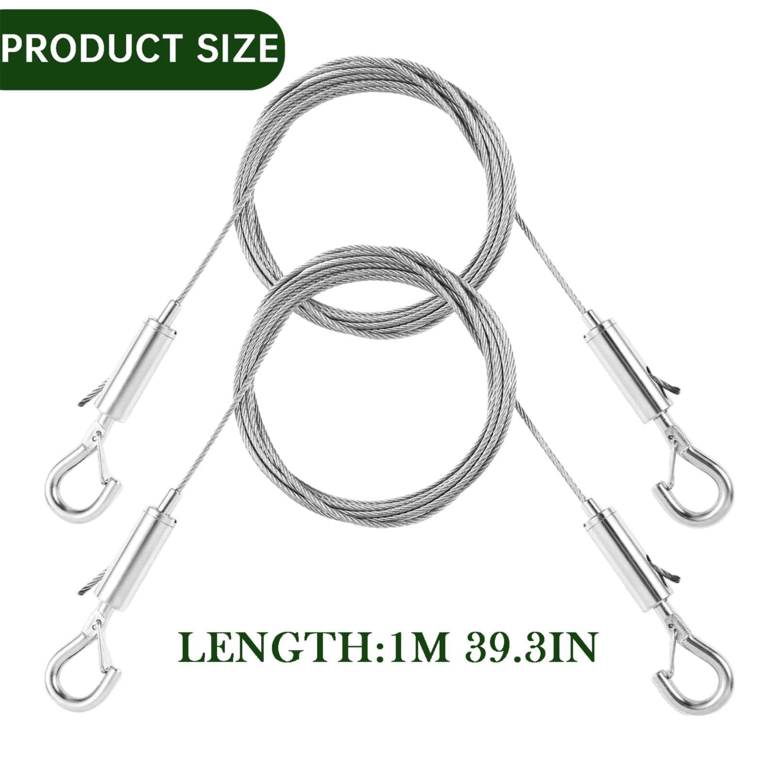2 Pack Picture Hanging Wire, heavy duty stainless steel rope for mirrors and frames, supports up to 100 pounds, Silver, 6.56 feet — image 2