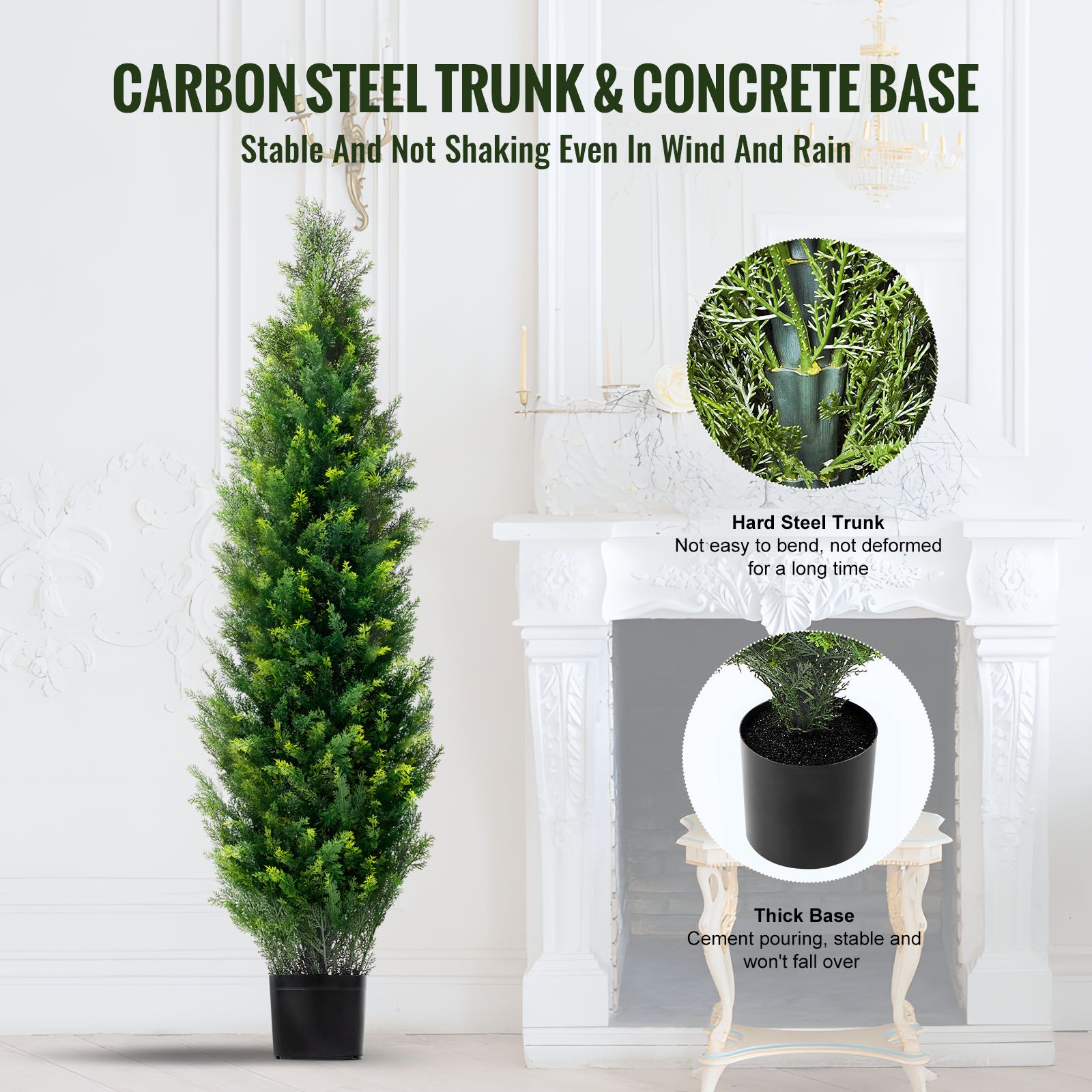 2 Pack 5' Artificial Cedar Topiary Tree Faux Plant UV Decor In/Outdoor โ image 4