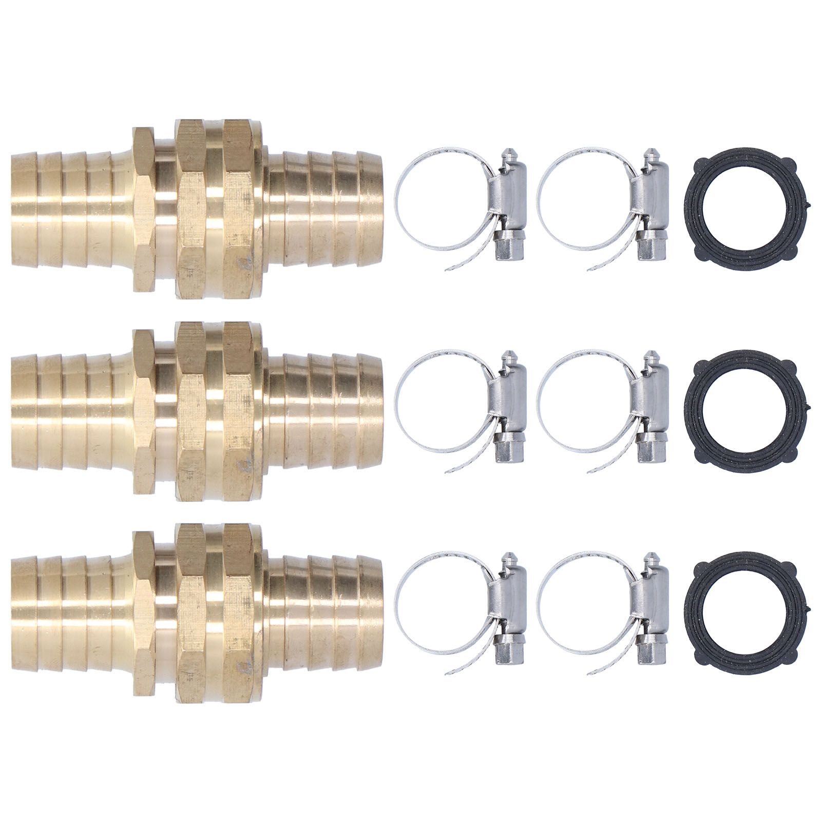 3 Set 3/4in Female Male Thread Garden Hose Repair Connector for 3/4in Or 5/8in Garden Hose Fitting — image 2