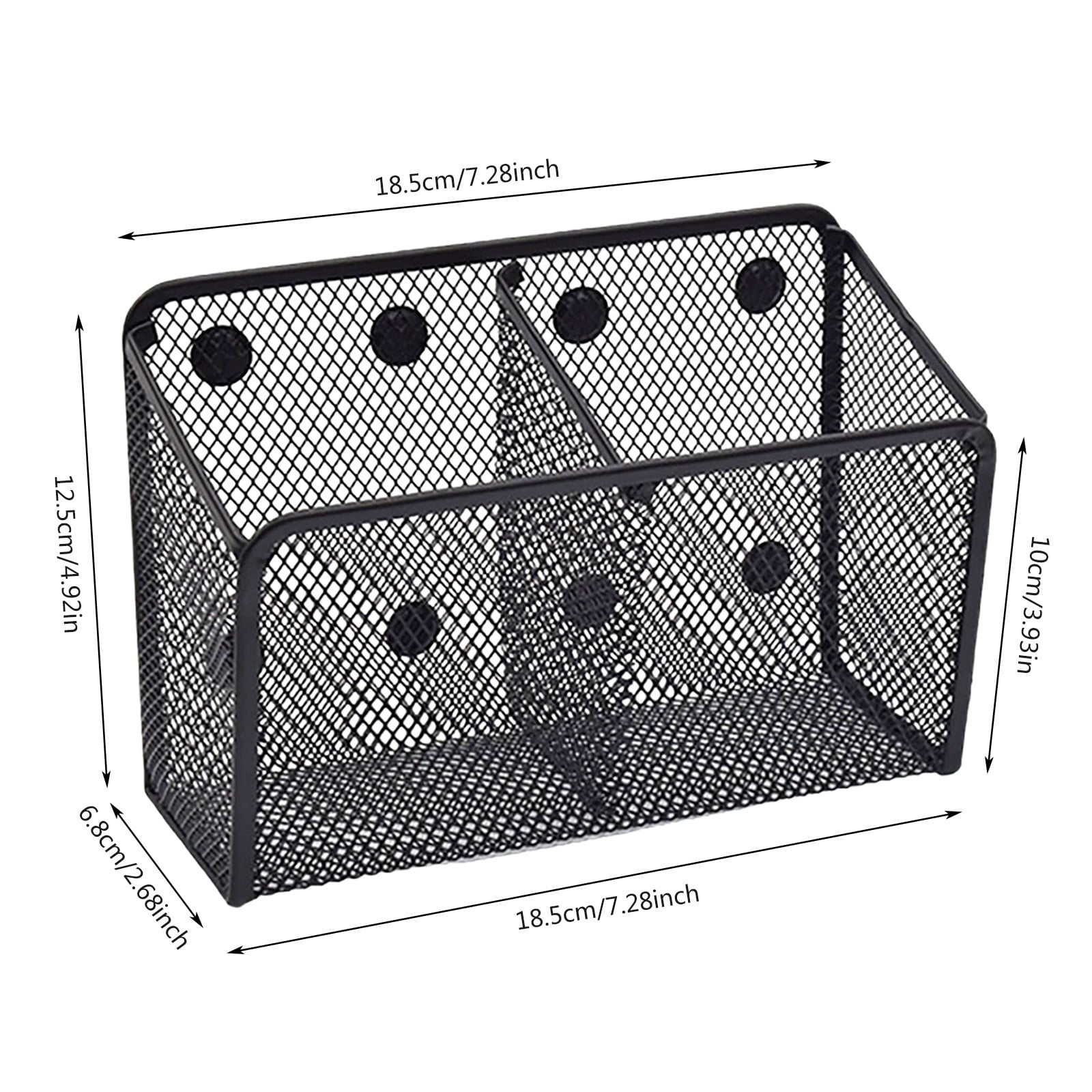 Magnetic Pen Holder, Heavy Duty 2 Slot Mesh Pencil & Marker Organizer for Desk, Extra Strong Magnets for Locker, Refrigerator, Dry Erase Board, Whiteboard — image 3