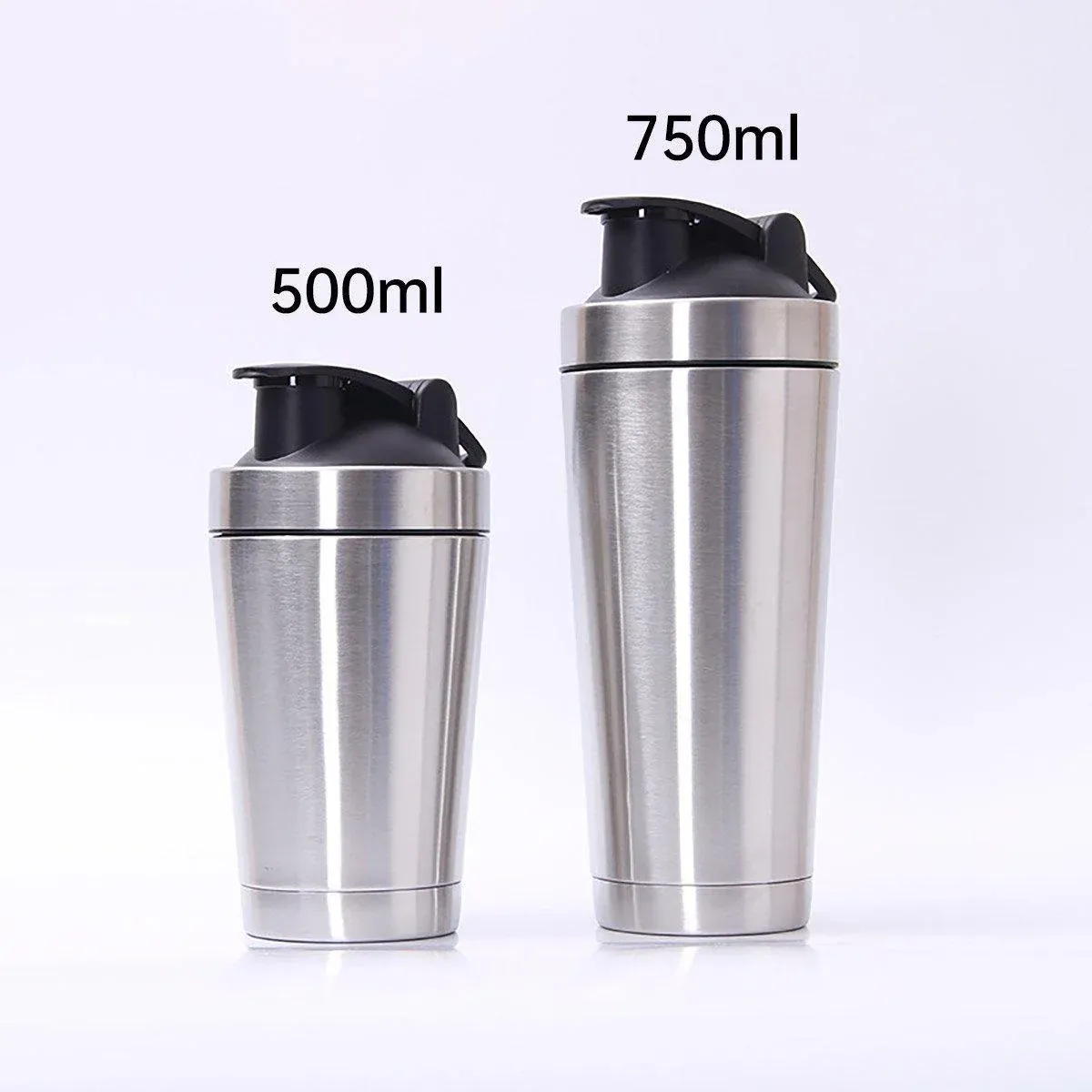 500/750ML Stainless Steel Protein Blender Shaker Cup Bottle Mixed Water Sport - 750ml — image 4